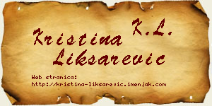 Kristina Liksarević vizit kartica